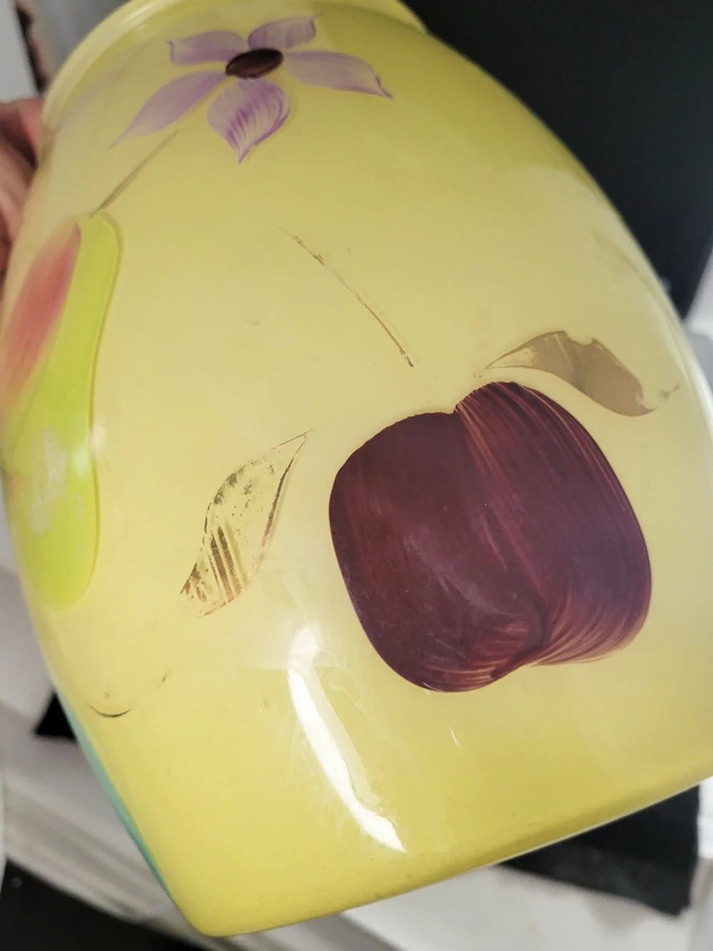 1960s Vintage Bartlett Collins Handpainted Glass Cookie Jar